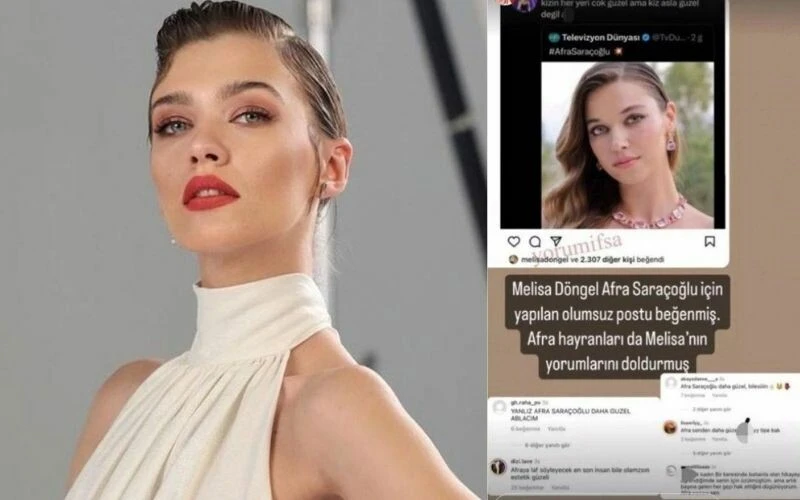 Melisa Döngel, Afra Saraçoğlu'na yapılan acımasız yorumu beğenince kıyamet koptu!