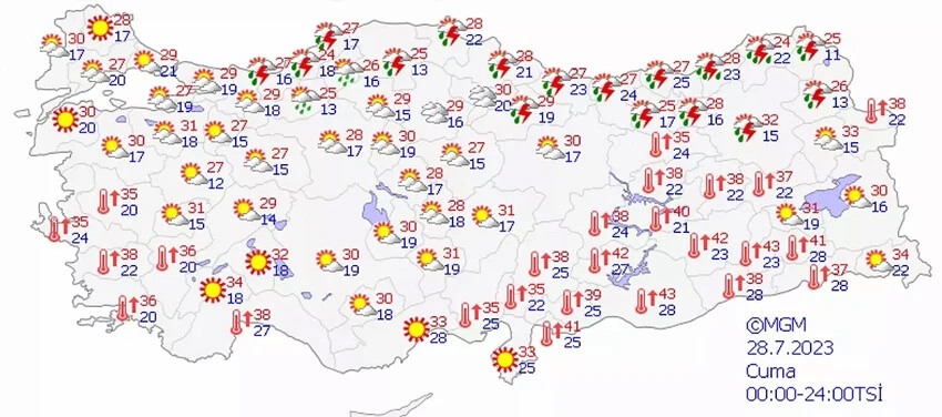 hava durumu Meteoroloji'den 9 il için sarı kodlu uyarı! Çöl sıcakları sonrası sel alarmı... Bugün hava nasıl olacak? İstanbul, Ankara, İzmir ve il il 28 Temmuz <a href=