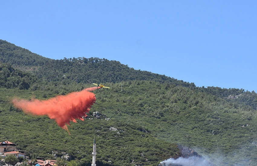 İHA ve OGM uçakları yangına müdahale ediyor.