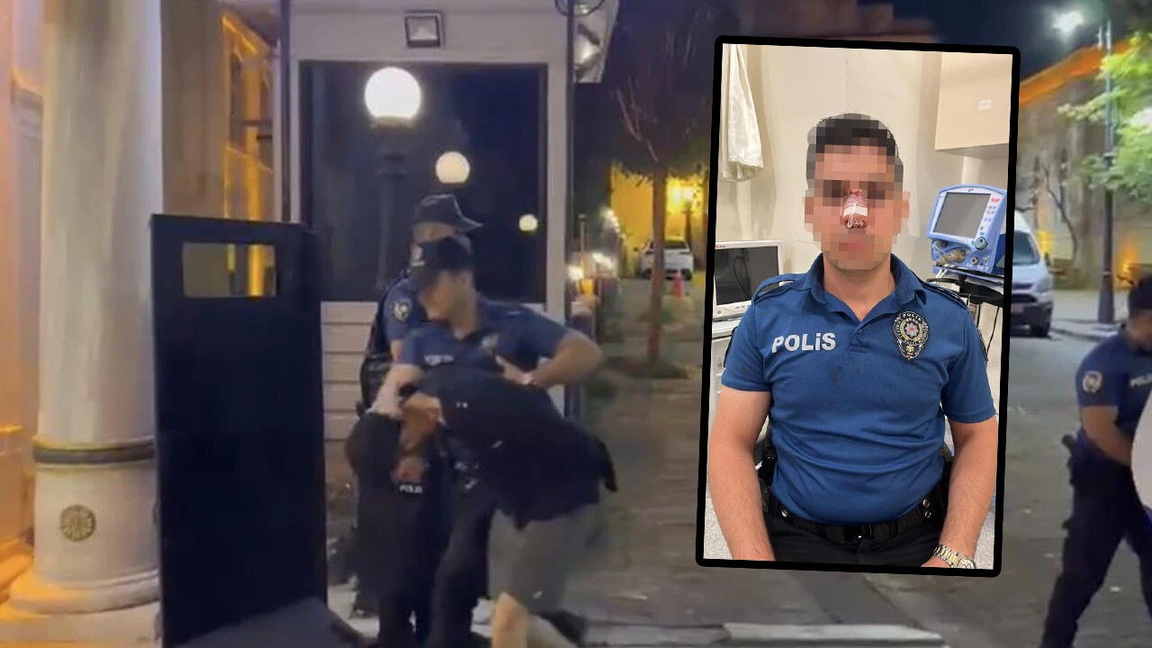 İhbara giden polise çirkin saldırı: Burnunu kırdılar, o anlar kamerada...