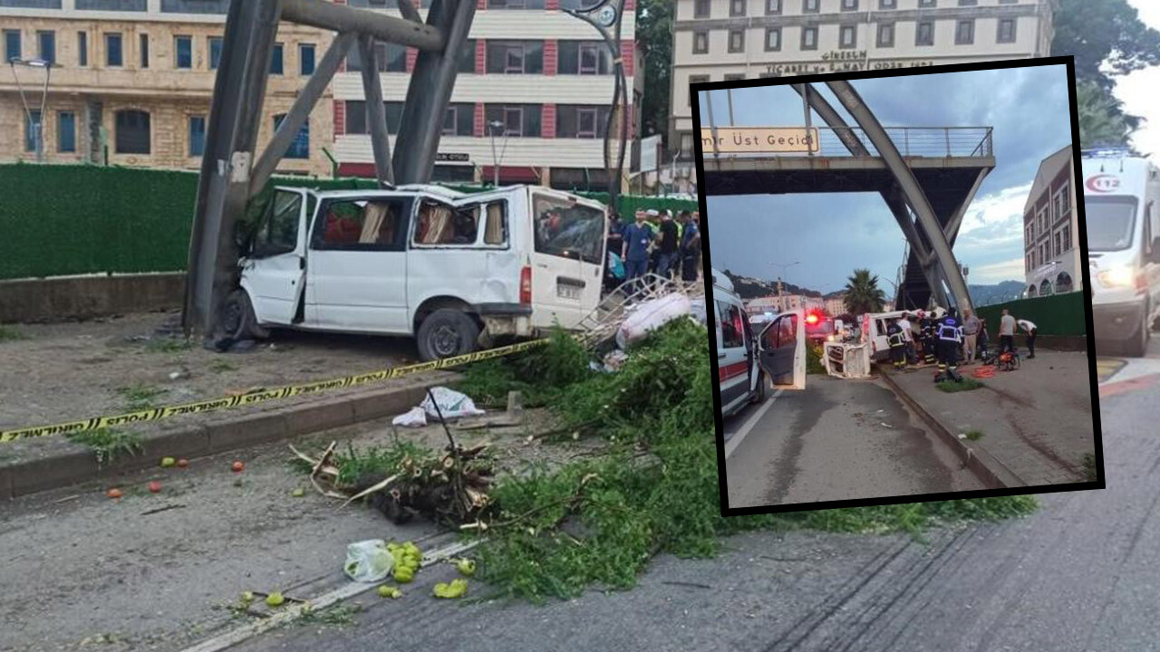 Fındık işçilerini taşıyan minibüs kaza yaptı: 1 ölü, 13 yaralı