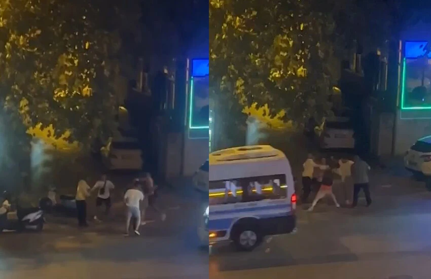 Yan bakma kavgasında cadde boks ringini aratmadı