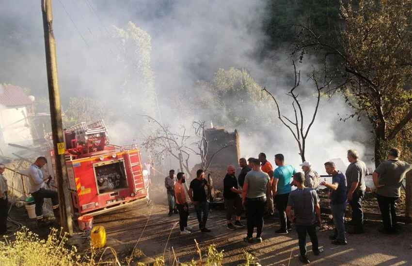 Artvin'de köyde çıkan yangında 5 ev kullanılamaz hale geldi