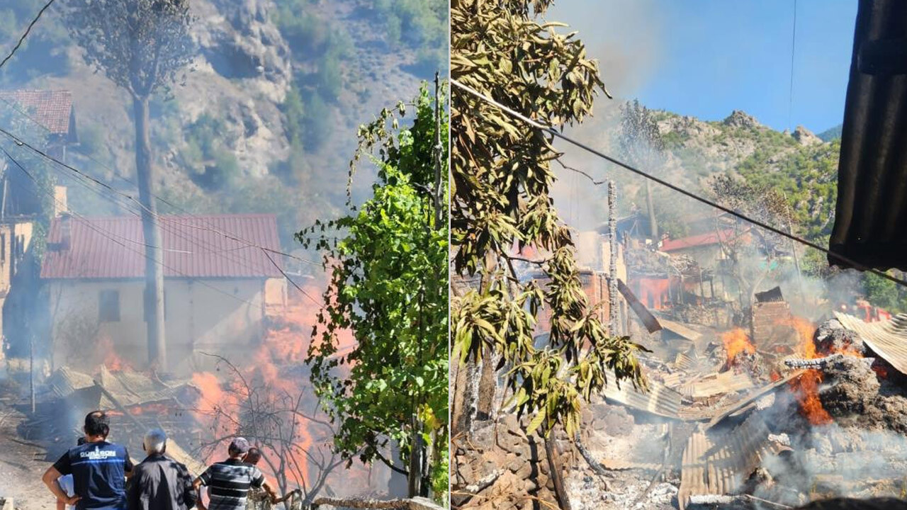 Artvin&#039;de yerleşim bölgesinde yangın alarmı! Alevler 5 evi sardı