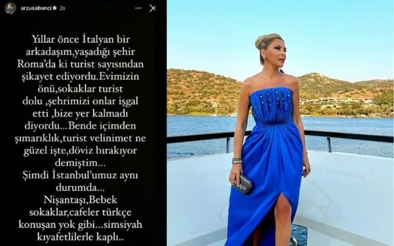 Turist yoğunluğuna isyan eden Arzu Sabancı'dan tartışma çıkaracak skandal çıkış! İstanbul simsiyah kıyafetlilerle kaplı…