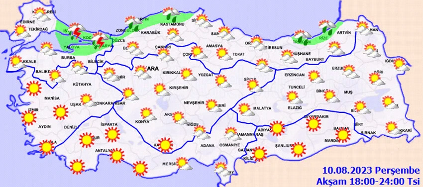 Türkiye hava durumu.