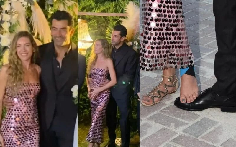 Sakatlandı ama düğünü kaçırmadı! Sinem Kobal ile eşinin romantizmi sevenlerini mest etti…