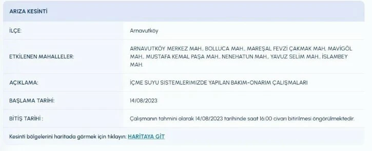İstanbullular dikkat, hazırlığınızı yapın: 20 saat su verilmeyecek (<a href=