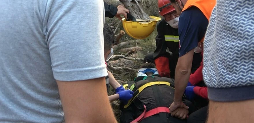 Çanakkale'de yangına müdahale ederken üzerine ağaç devrildi