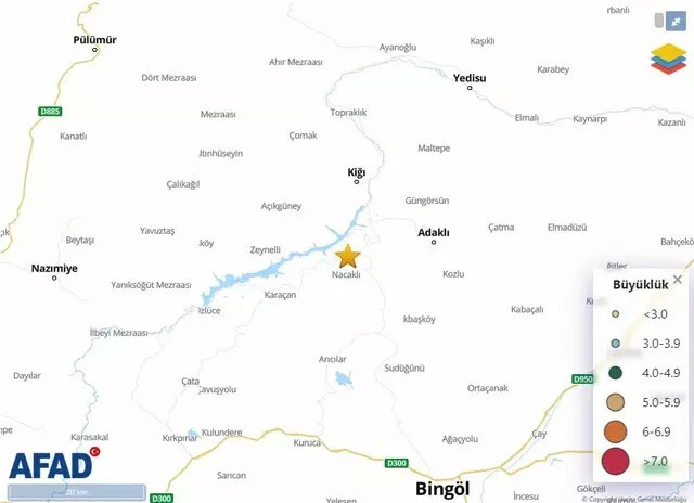 deprem Bingöl'de 4.2 büyüklüğünde <a href=