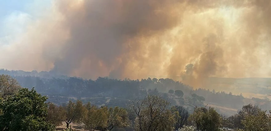 Çanakkale yangınında ilk kıvılcım böyle görüntülendi