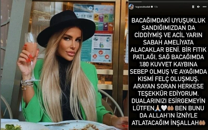 Adanalı dizisiyle tanınan Tuğçe Özbudak felç geçirdi! Ameliyat öncesi dua istedi…