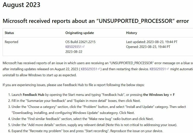 Windows 10/11 bilgisayarlar için ‘Ağustos’ güncellemesi, çileden çıkaran hatayla geldi!