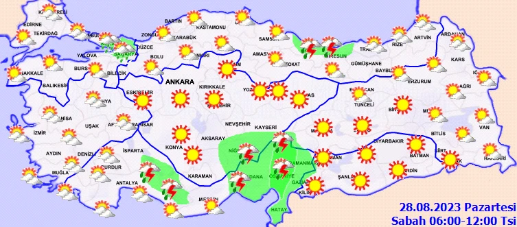 Meteoroloji'den 8 ile sarı kodlu uyarı: Gök gürültülü sağanak vuracak! (28 Ağustos hava durumu)