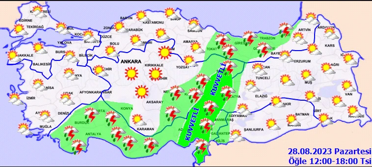 Meteoroloji'den 8 ile sarı kodlu uyarı: Gök gürültülü sağanak vuracak! (28 Ağustos hava durumu)