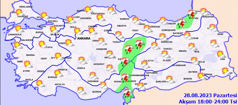 Meteoroloji'den 8 ile sarı kodlu uyarı: Gök gürültülü sağanak vuracak! (28 Ağustos hava durumu)