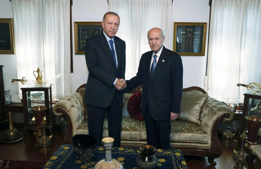 ara zam Cumhurbaşkanı Erdoğan'dan Bahçeli'ye sürpriz ziyaret: Ana gündem emekliye <a href=