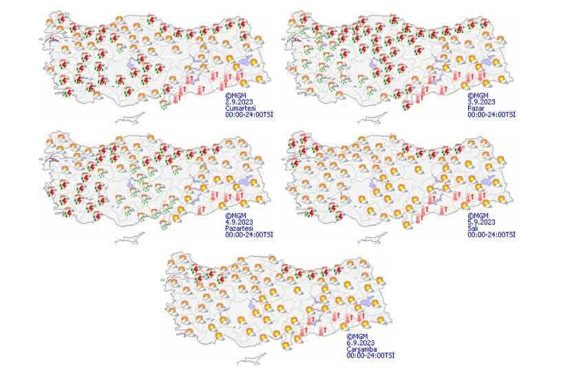 Fırtına ve sağanak geliyor! Meteoroloji'den 8 il için sarı kodlu uyarı: (2 Eylül hava durumu)
