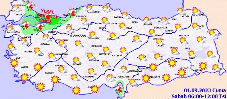 Meteoroloji'den Marmara için sarı kodlu uyarı: Saat verildi, sağanak kuvvetli vuracak! (1 Eylül hava durumu)