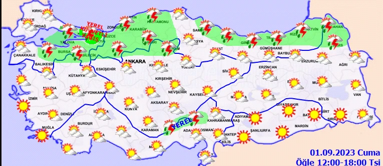 Meteoroloji'den Marmara için sarı kodlu uyarı: Saat verildi, sağanak kuvvetli vuracak! (1 Eylül hava durumu)