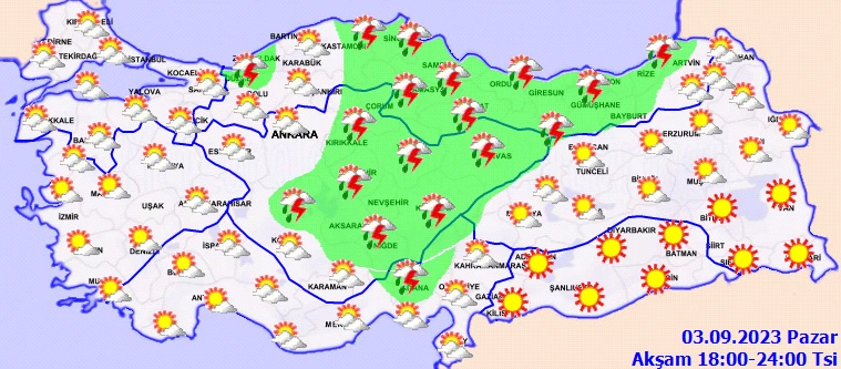 AFAD ve Meteoroloji'den 22 ile sarı ve turuncu kodlu uyarı: Sağanak şiddetli vuracak, sel ve su baskınlarına dikkat! (3 Eylül hava durumu)