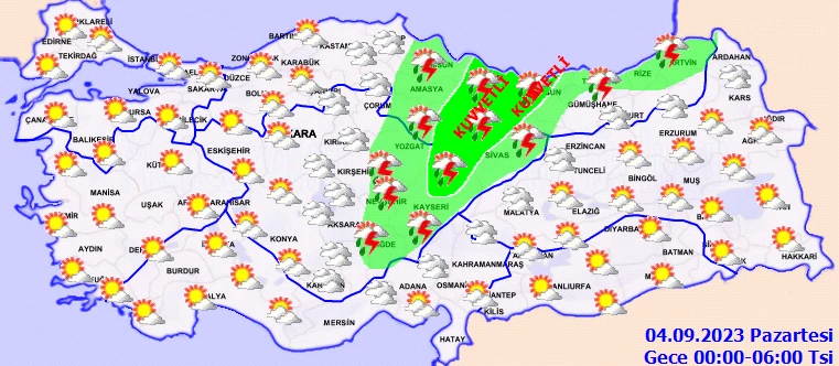 AFAD ve Meteoroloji'den 22 ile sarı ve turuncu kodlu uyarı: Sağanak şiddetli vuracak, sel ve su baskınlarına dikkat! (3 Eylül hava durumu)