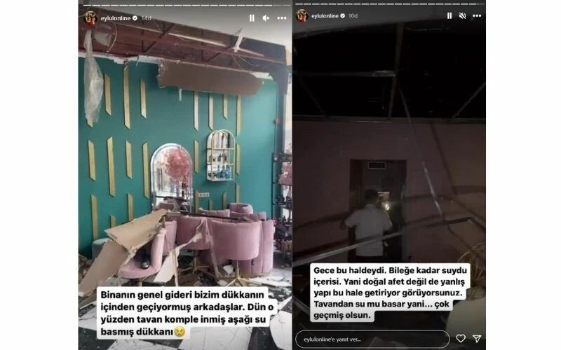 Tavan komple aşağı inmiş! Ünlü fenomenin dükkanını <a href=