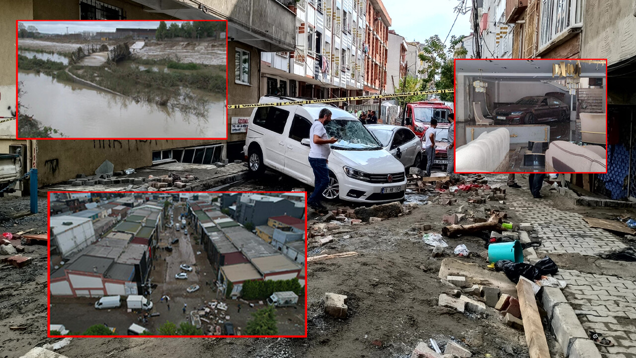 İstanbul&#039;dan korkunç sel manzaraları... Zarar çok büyük