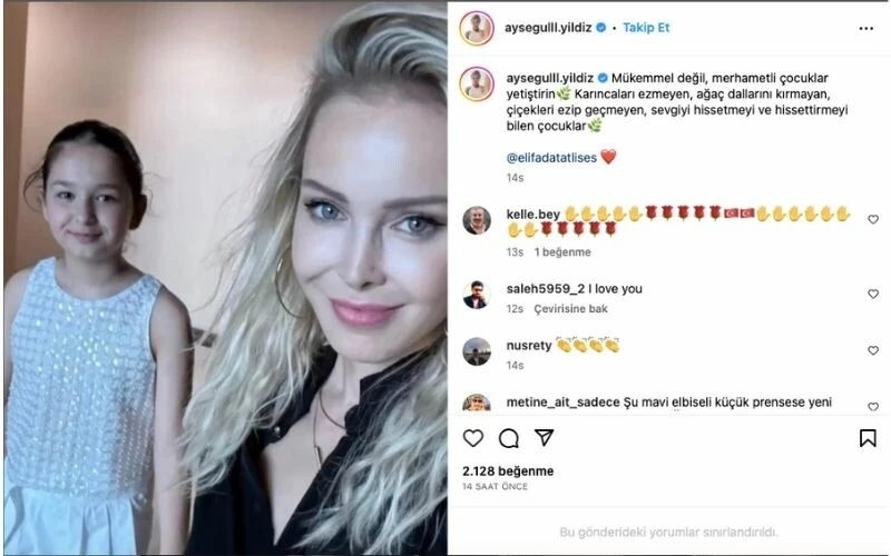 Ayşegül Yıldız’ın son paylaşımıyla küçük kızının <a href=