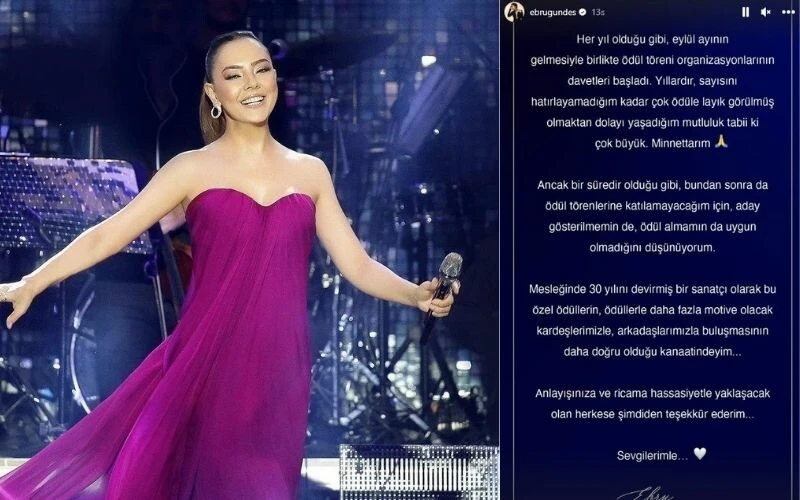 Ebru Gündeş ödül törenlerine rest çekti! Ödül almamın uygun olmadığını düşünüyorum…