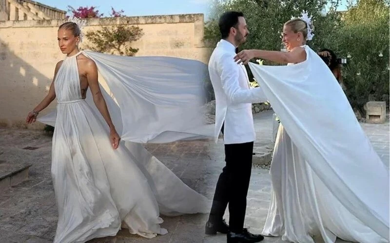 İtalya’da evlendi, İstanbul’da düğün yaptı! Burcu Esmersoy’un gelinliklerine yorum yağdı…