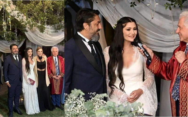 Deniz Çakır, Bilgehan Baykal ile evlendi! Çakır’ın Helenistik tarzdaki gelinliği çok konuşuldu…