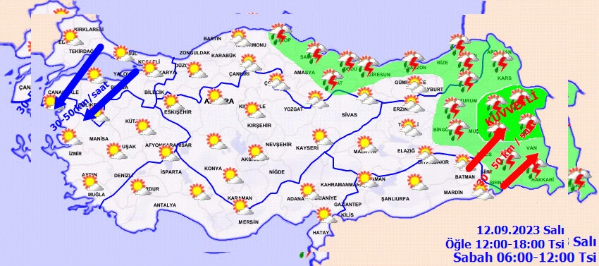 Meteoroloji'den 5 il için sarı kodlu uyarı: Kuvvetli yağış alarmı... Bugün hava nasıl olacak? İstanbul, Ankara, İzmir ve il il 12 Eylül hava durumu