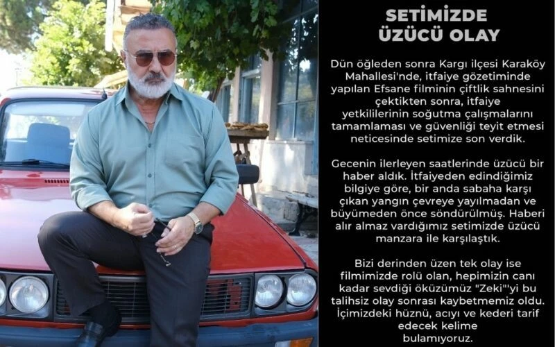 Ahmet Kural’ın film setinde yangın çıktı! Bir hayvan telef oldu…