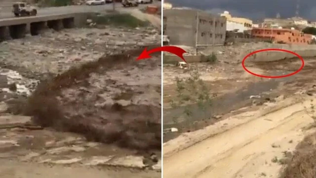 Libya'da binlerce kişiyi öldüren sel suları işte böyle geldi! Kayıplar bulunamıyor