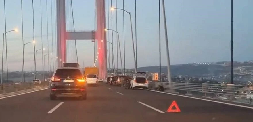 Osmangazi Köprüsü'nde gizemli olay! 10'dan fazla aracın lastiği aynı anda patladı, trafik karıştı...