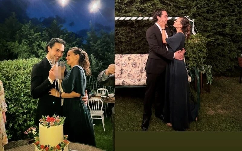 Güzel Günler dizisinin oyuncuları evliliğe ilk adımı attı! İşte Burak Dakak ve Leyla Tanlar’ın mutluluk pozları…