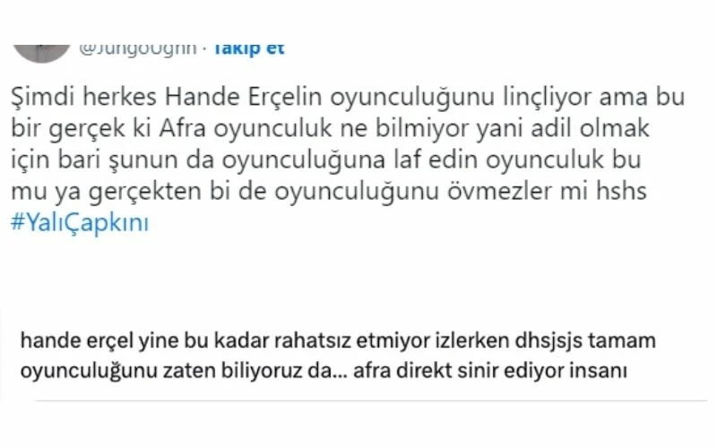 Afra Saraçoğlu ve Hande Erçel'in oyunculuk performansları kıyaslandı! Yorumlarda eleştiri yağdı
