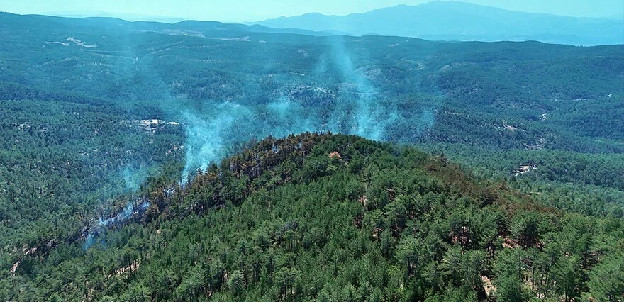Aksu'da korkutan yangın! Lüks tekneye ardından ormana sıçradı