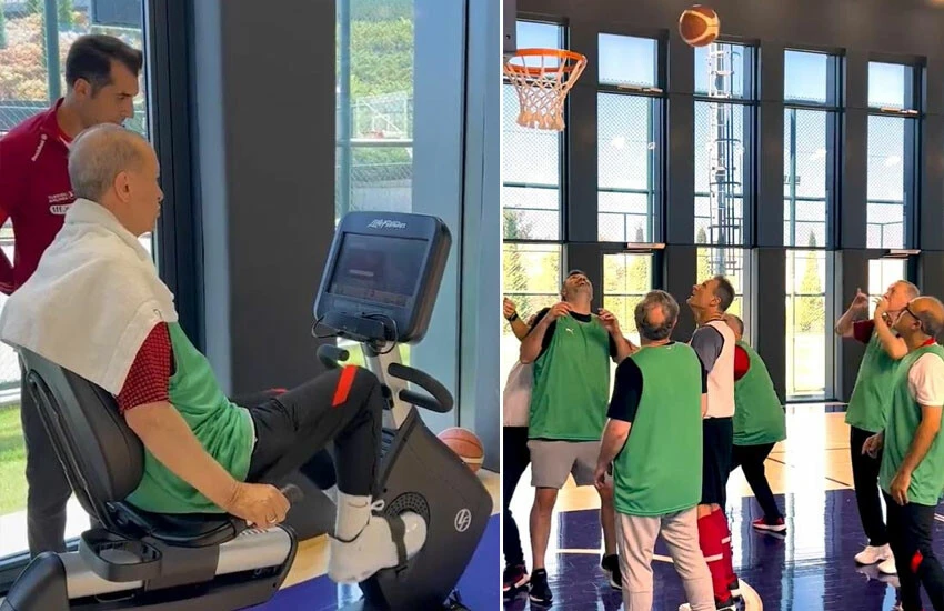 Cumhurbaşkanı Erdoğan'ın basketbol maçından renkli görüntüler: Masada sahada oyun kurucu