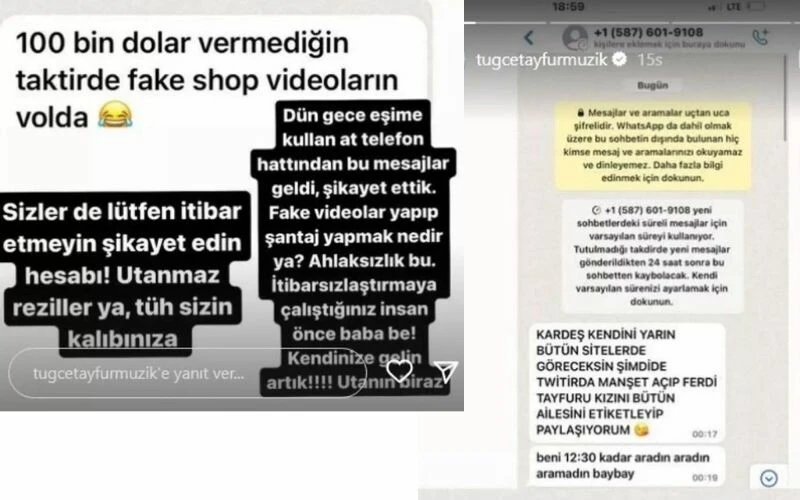 Ferdi Tayfur’un gündemden düşmeyen kızı Tuğçe Tayfur’a sahte video ile şantaj!