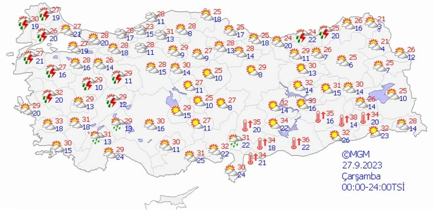 Sağanak, fırtına, gök gürültüsü... Meteoroloji İstanbul dahil birçok ili uyardı! (27 Eylül il il hava durumu)