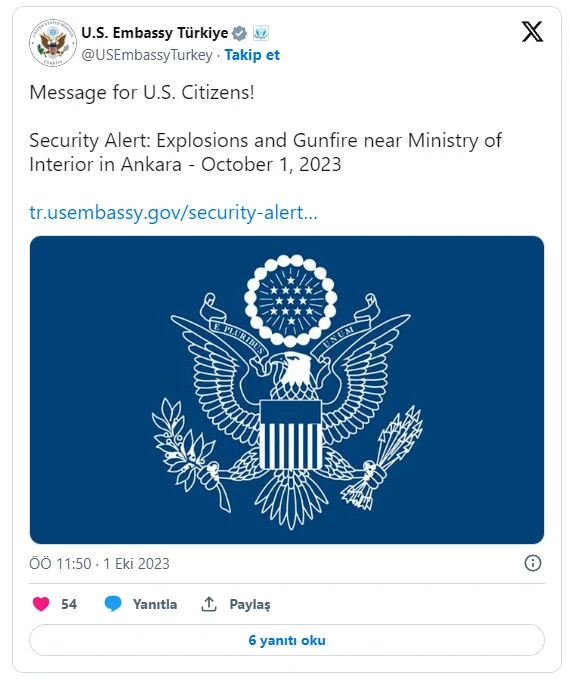 ABD Büyükelçiliği ve NATO Genel Sekreteri Stoltenberg terör saldırısını kınadı