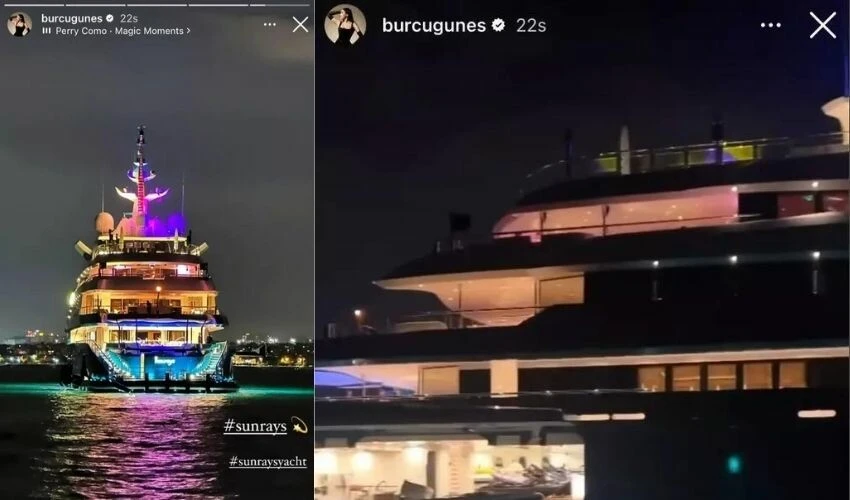 Hint milyarder eşinin doğum günü için Burcu Güneş’i çağırdı! 500 milyon dolarlık tekne konser alanına döndü