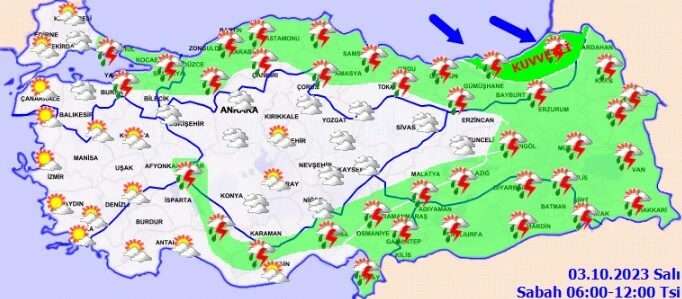 Meteoroloji'den 17 ile sarı ve turuncu kodlu uyarı: Sağanak bir anda bastıracak! Sel ve su baskınlarına dikkat... (3 Ekim hava durumu)