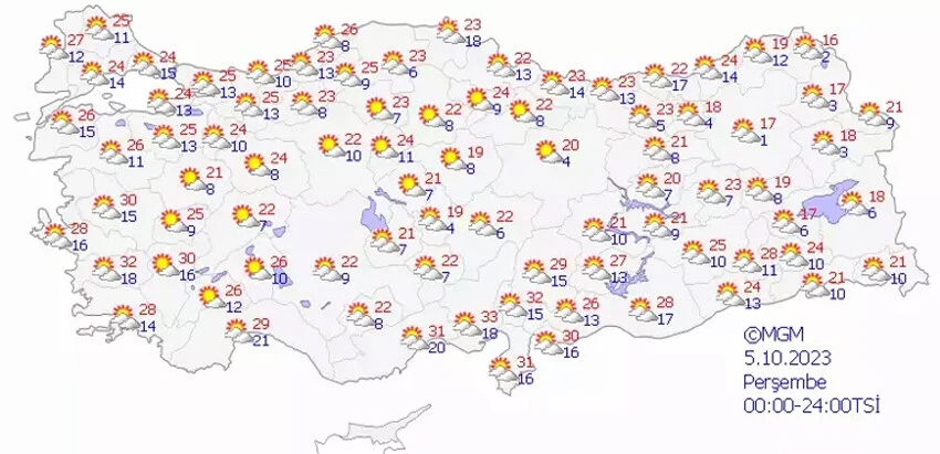 Yazdan kalma günler kapıda... Meteoroloji tarih verdi! Sıcaklıklar 6 derece birden artacak Bugün hava nasıl olacak? İstanbul, Ankara, İzmir ve il il 5 Ekim hava durumu