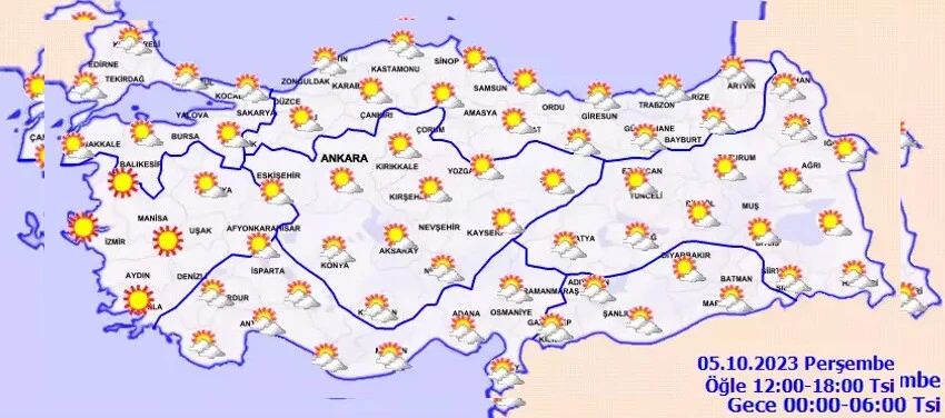 Yazdan kalma günler kapıda... Meteoroloji tarih verdi! Sıcaklıklar 6 derece birden artacak Bugün hava nasıl olacak? İstanbul, Ankara, İzmir ve il il 5 Ekim hava durumu