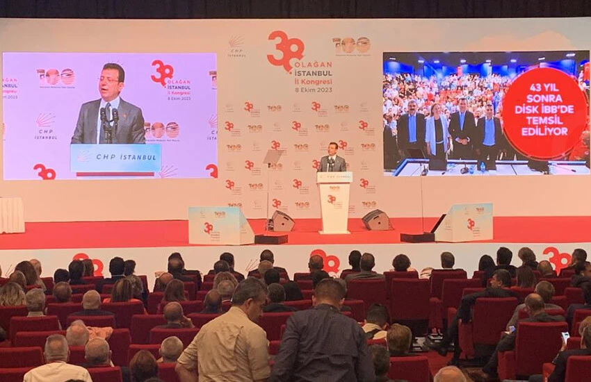 Kongrede konuşan İBB Başkanı İmamoğlu