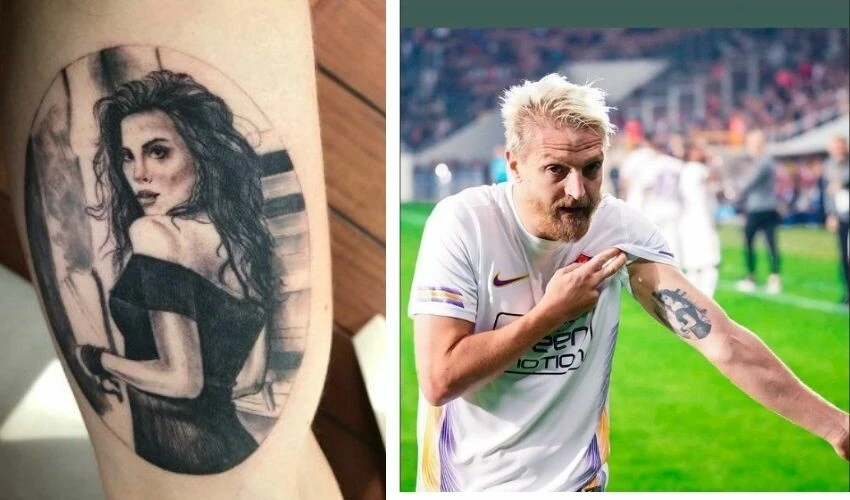 Caner Erkin gol attı, gösterdiği dövmesiyle eşi Şükran Ovalı'yı mest etti 