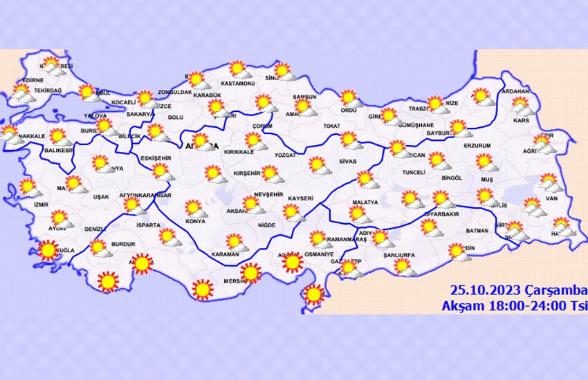Gün içinde mevsim sıcaklığı devam edecek.